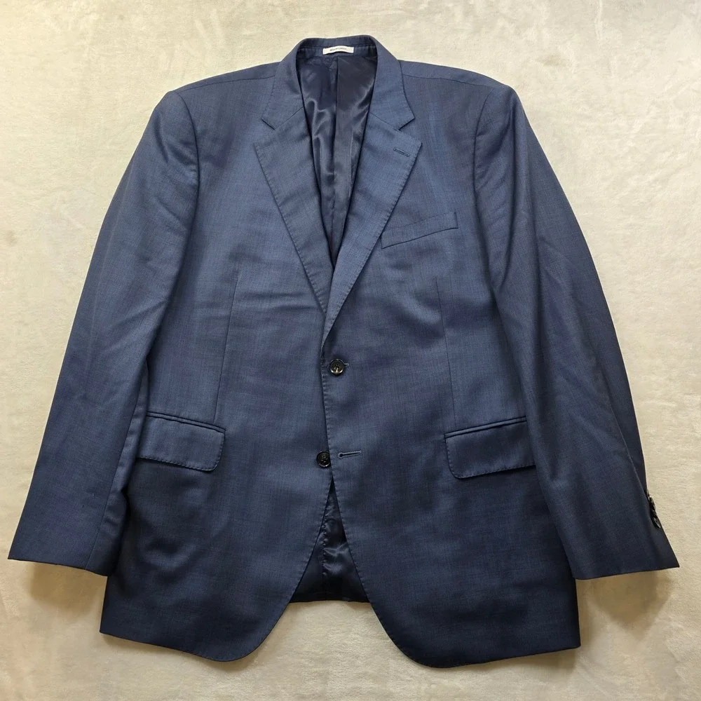 Peter Millar Wool Suit Jacket Mens 46R‎ 46 Blue Blazer Sport Coat